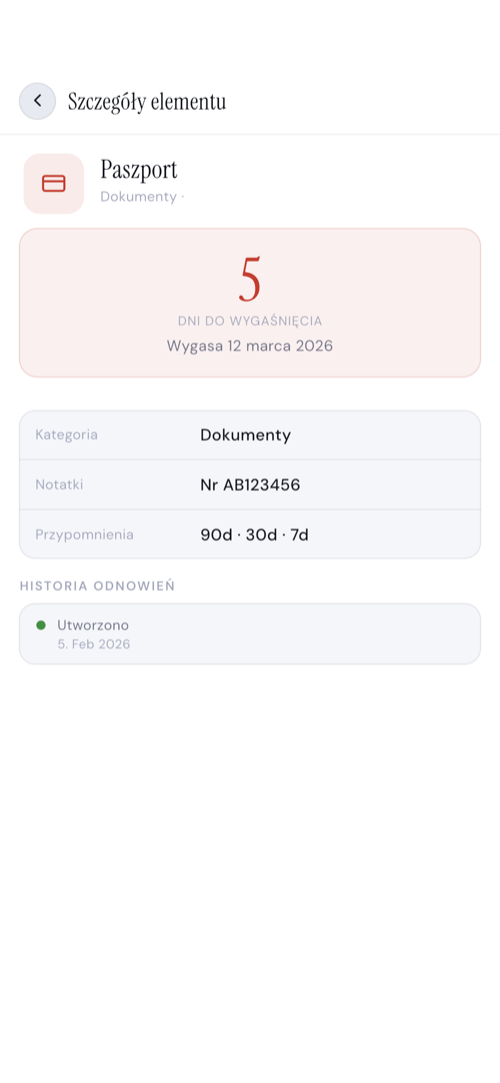 Szczegóły elementu