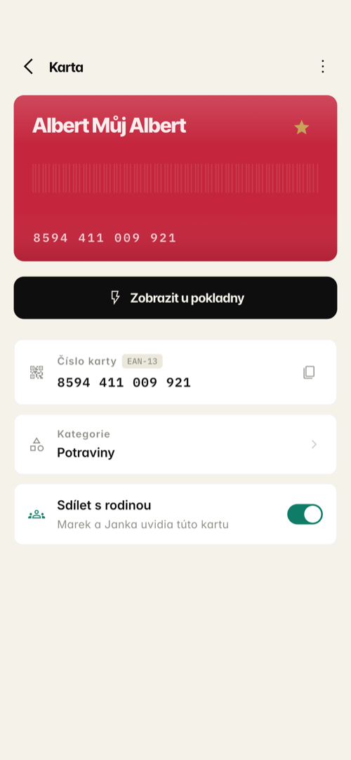 Detail karty